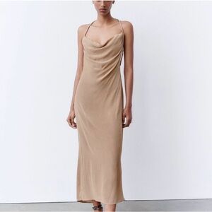 Zara Strapless Tan Dress